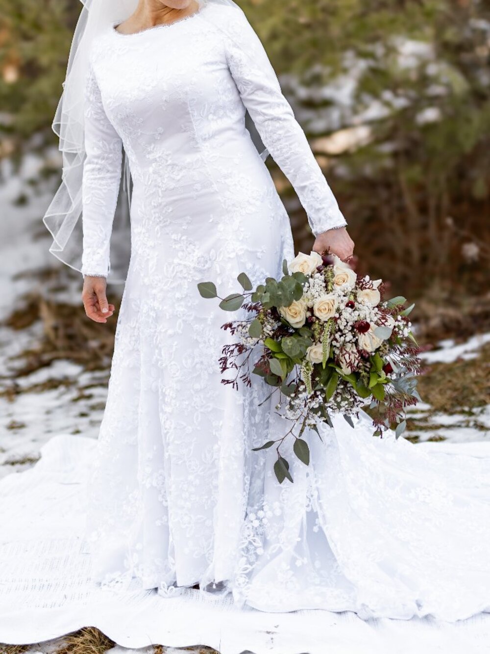 June Bridals A-line Wedding Dress, White, Size 10